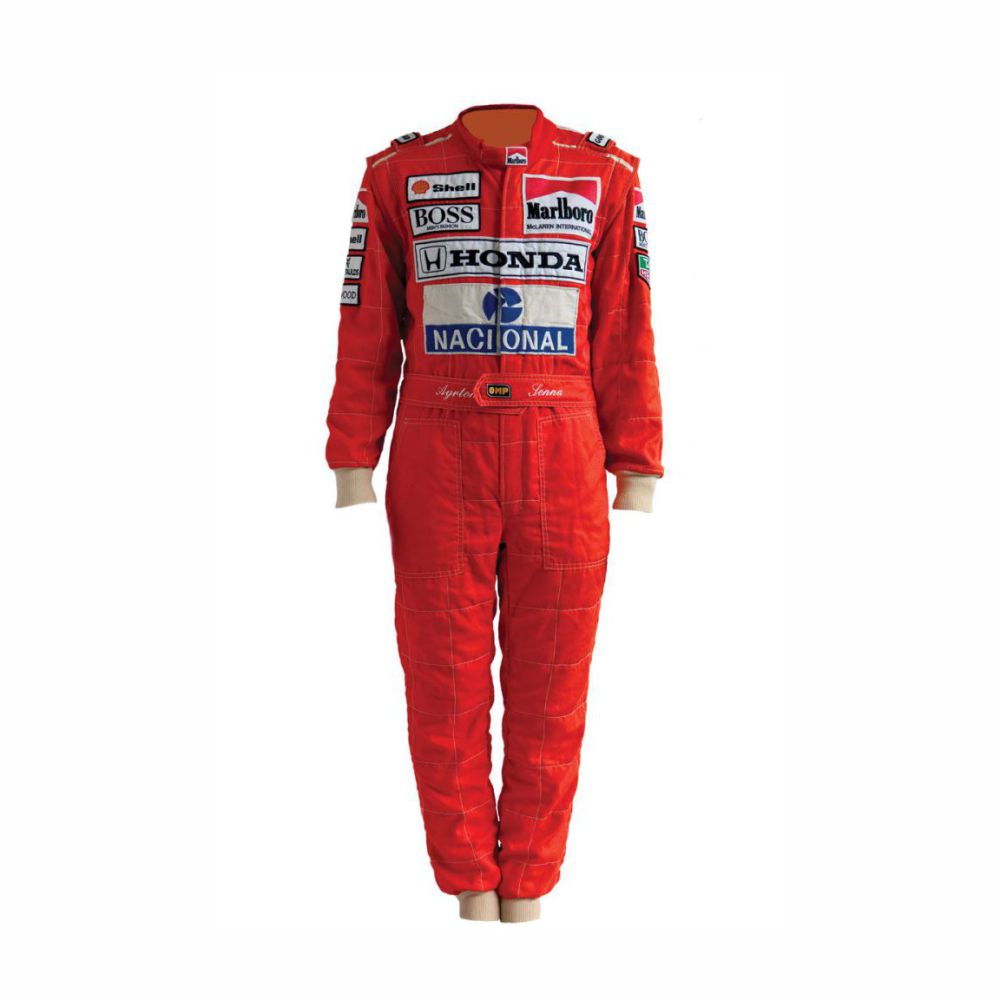 Combinaison De Course De Karting Style Ayrton Senna 1991 - Avec Patchs