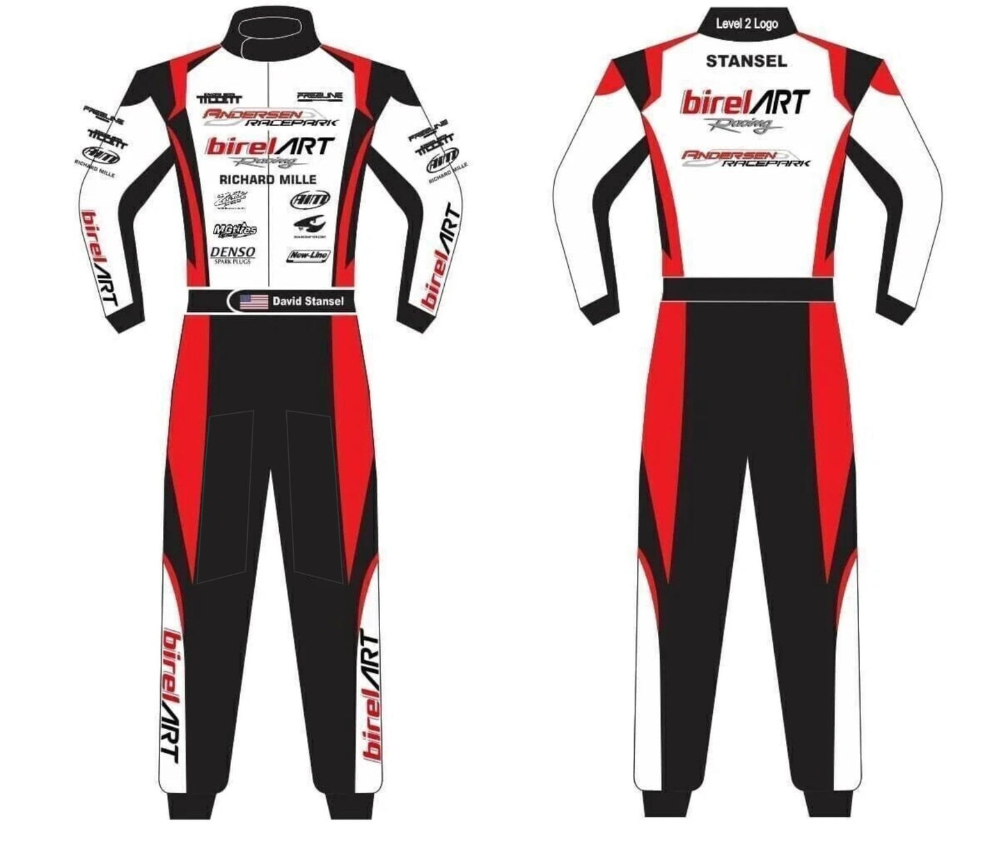 Birel Art Karting Embroidered Racing Protective Clothing Racing Gear Suit