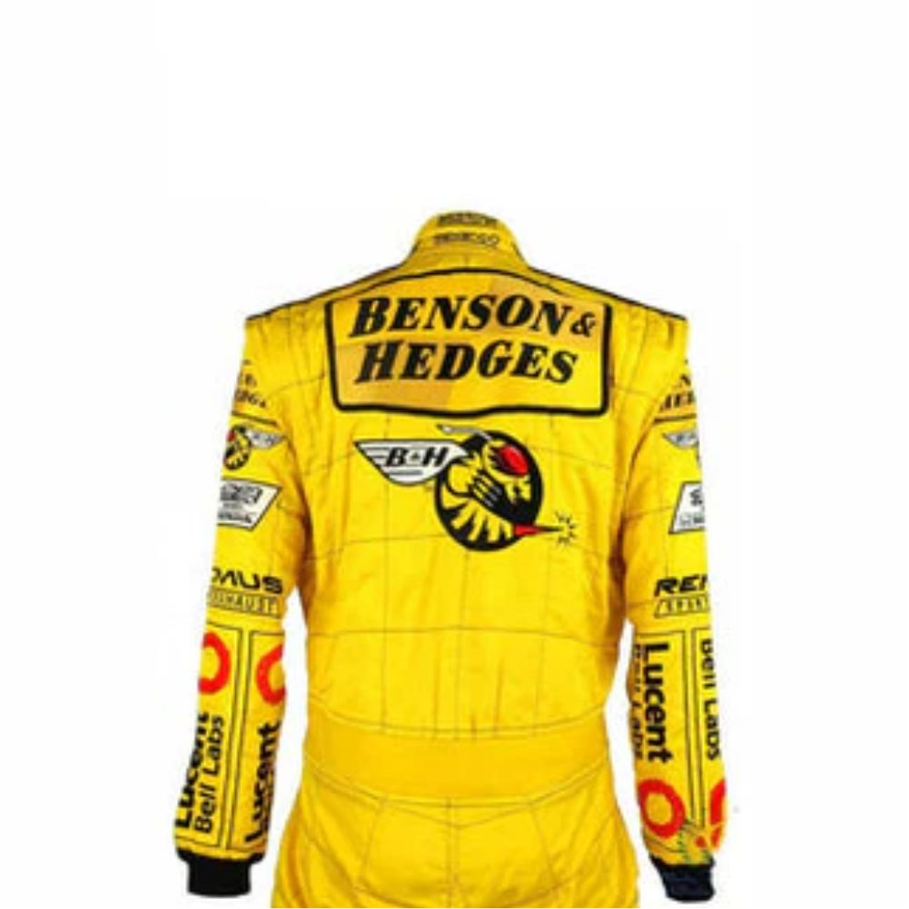 1999 Damon Hill Race Used Japanese GP Jordan Benson & Hedges Pearl F1 Racing Suit