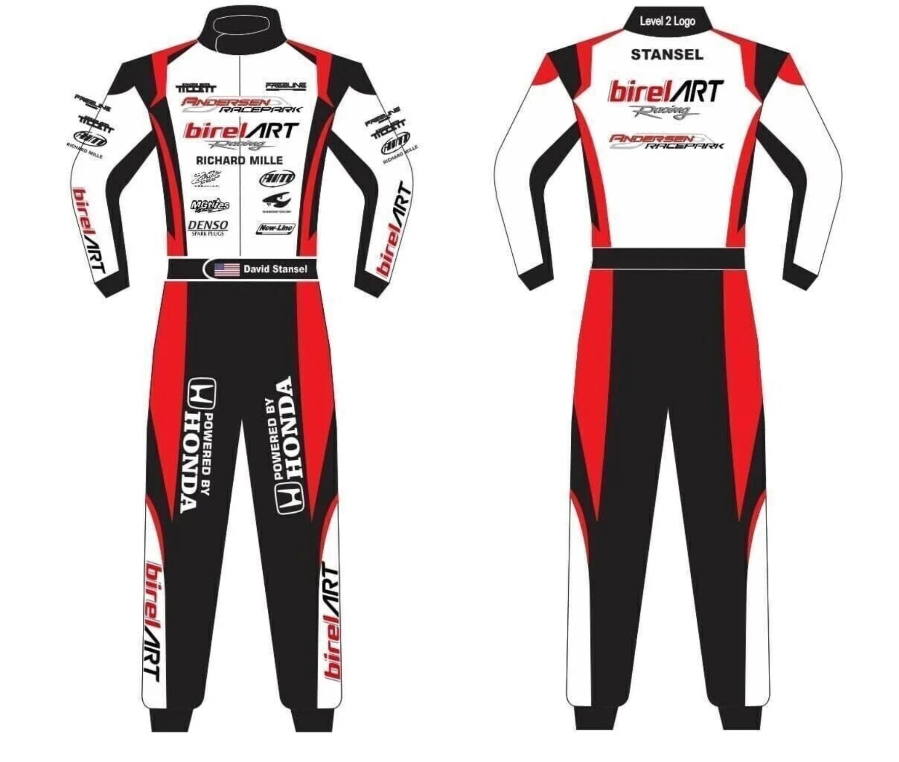 Birel Art Go Karting Embroidered Racing Protective Racing Gear Suit