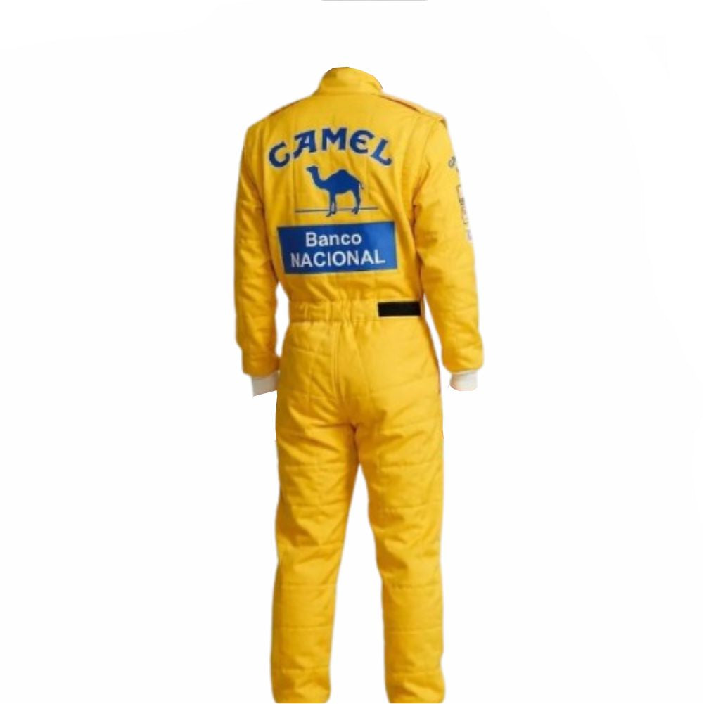 Ayrton Senna 1987 Lotus Camel F1 Racing Vintage Suit