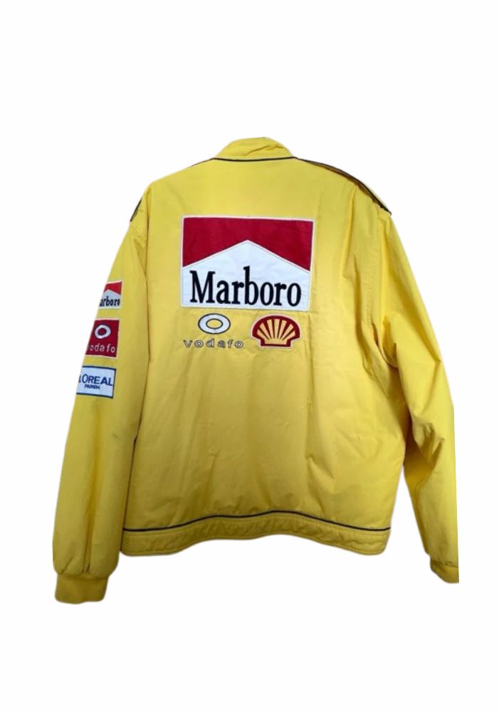 F1-Inspired Marlboro Yellow Vintage Racing Jacket