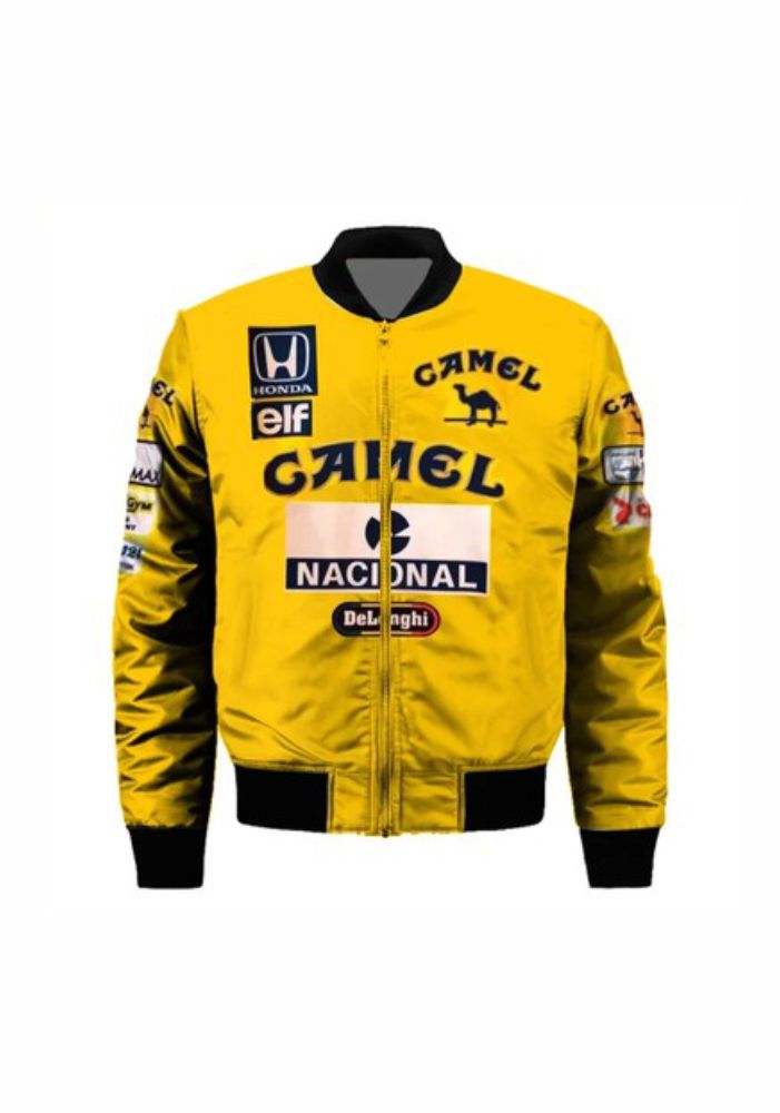 F1 Ayrton Senna's Iconic Camel Honda livery Racing Jacket