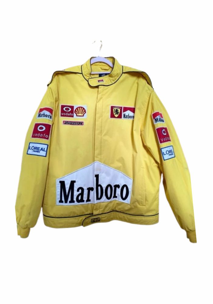 F1-Inspired Marlboro Yellow Vintage Racing Jacket