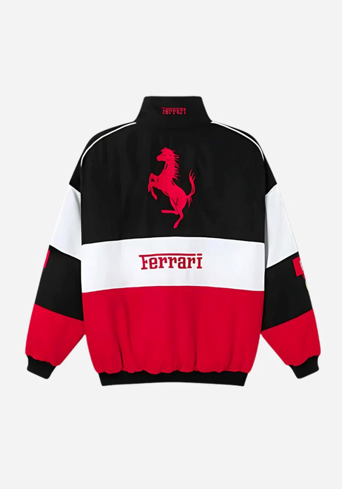 Ferrari F1-Inspired Racing Jacket – Zip-Up Motorsport Jacket