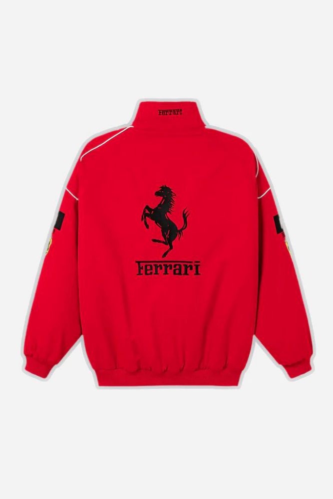 Ferrari F1 Racing Jacket – Red Zip-Up Motorsport Jacket