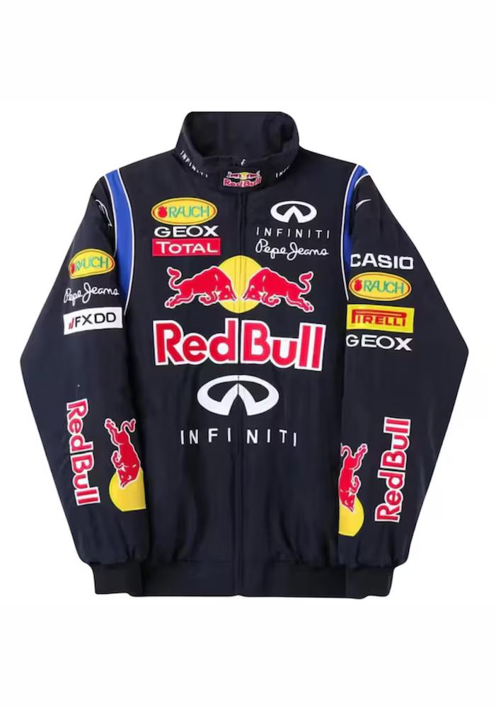 RedBull F1-Inspired Racing Jacket – Zip-Up Motorsport Jacket