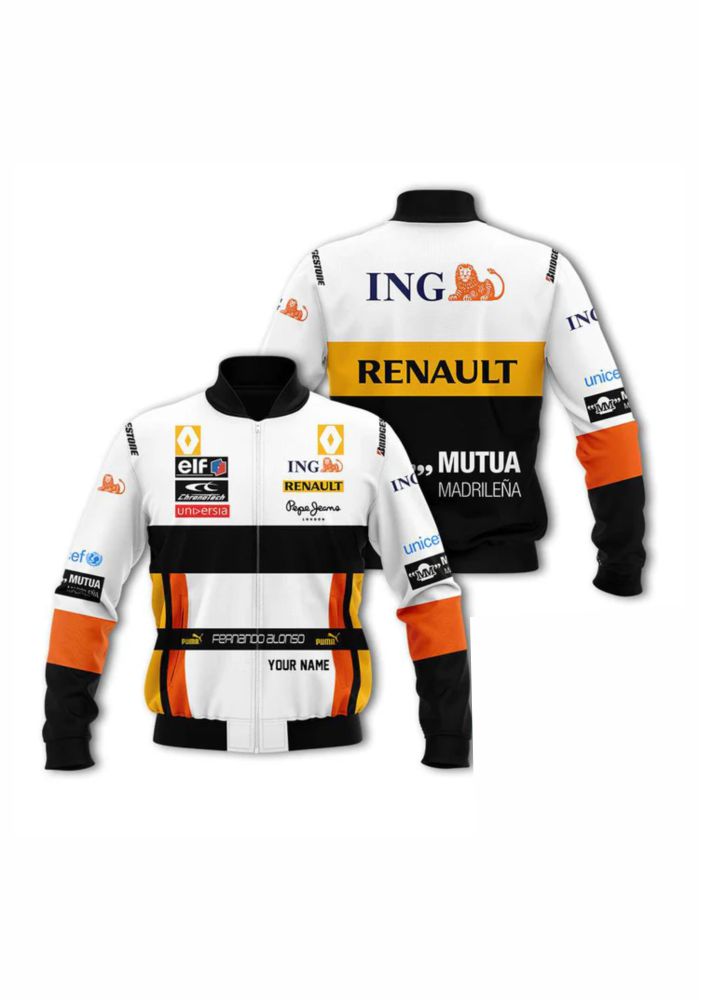 Renault Fernando Alonso F1 Team Racing Bomber Jacket