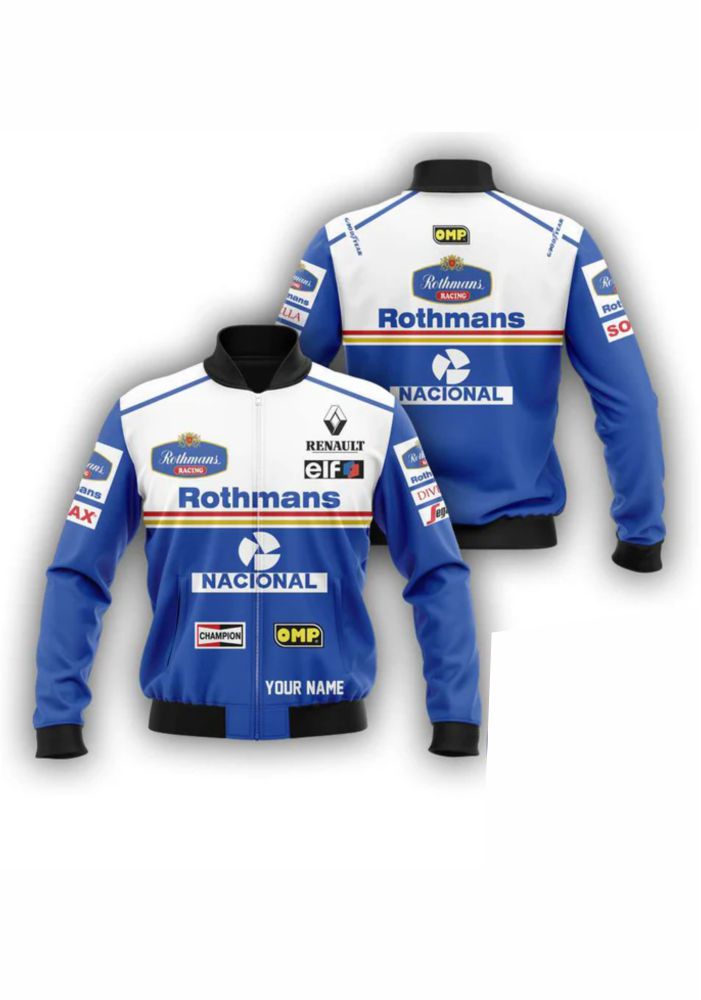 Rothmans Racing Williams Renault F1-Inspired Racing Bomber Jacket