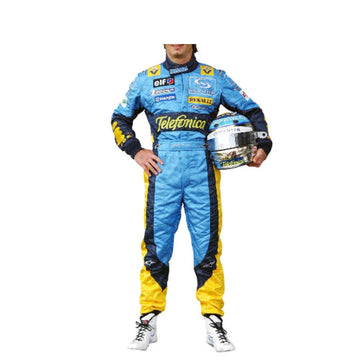 F1 Fernando Alonso Renault - Embroidered Suit, Breathable Fabric, Durable Cordura - Level 2 Approved