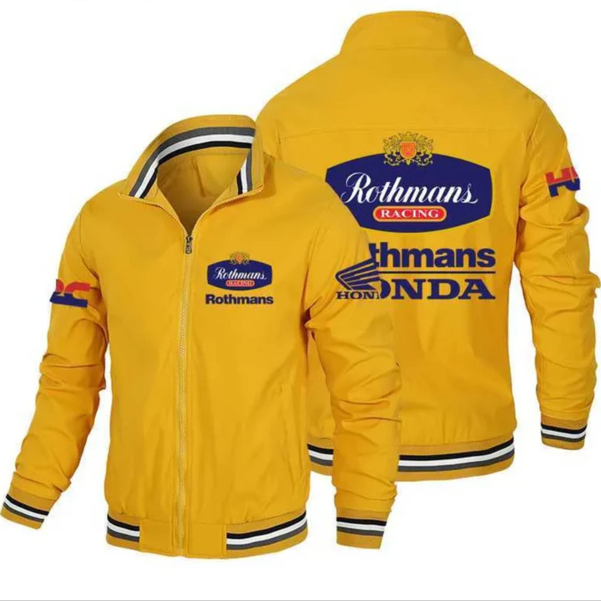 Vintage Rothmans Honda F1 Team Yellow Racing windproof Jacket