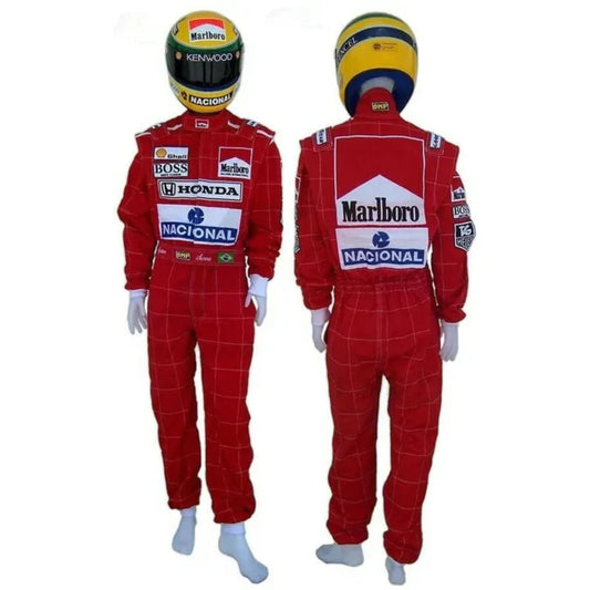 F1 Ayrton Senna Embroidered Protective Clothing Racing Gear Suit