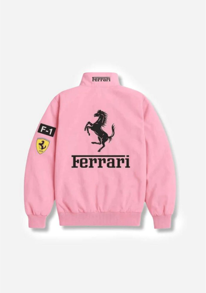 Women's Pink Ferrari F1-Inspired Motorsport Racing Jacket